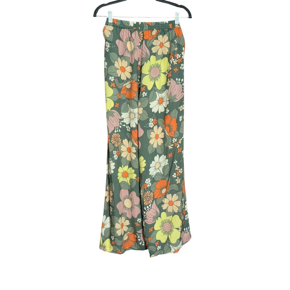 ALBERTINE Floral Bohemian Retro Pants Size XS 100% Viscose Elasticated Waistline - Picture 4 of 8